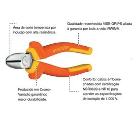 Alicate de Corte Diagonal Isolado 
